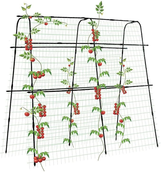 Tall Garden Arch Trellis for Climbing Plants Outdoor, 5 ft Tall Polyethylene-Coated Stainless Steel Garden Arch for Climbing Vine Vegetable/Fruit/Flower, Cucumber Trellis for Raised Bed, Black