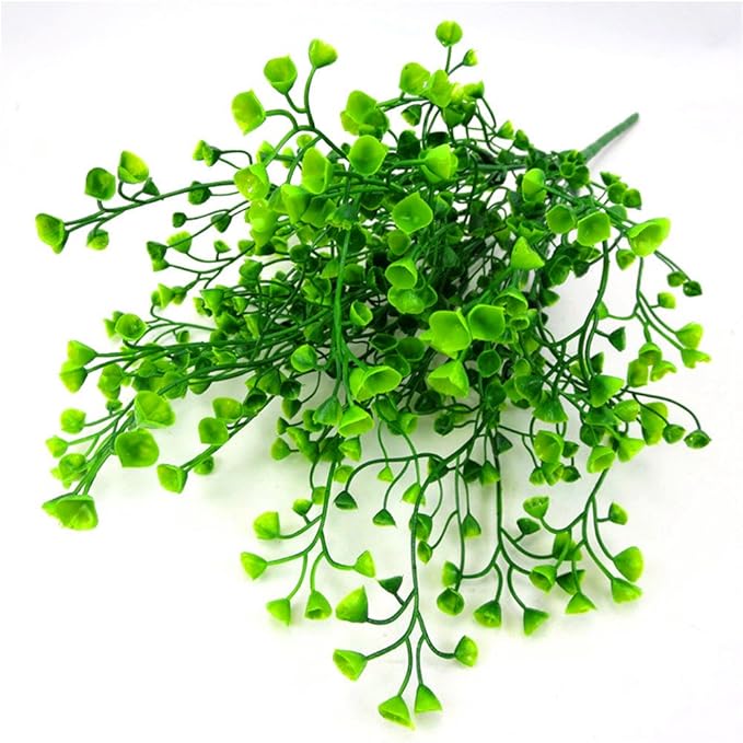 CATTREE Artificial Shrubs Bushes, Plastic Fake Green Plants Wedding Indoor Outdoor Home Garden Verandah Kitchen Office Table Centerpieces Arrangements Christmas Decoration - Green 4 pcs