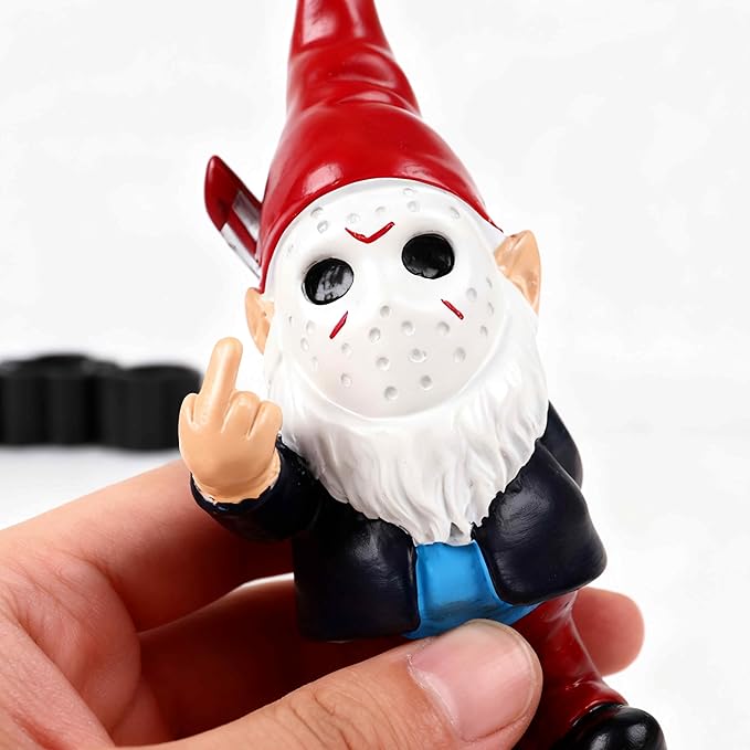 Horror Decor Halloween Decorations Indoor Garden Gnome Garden Statue Home Décor (Red Finger)