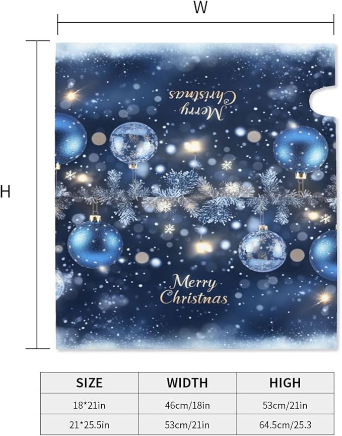 Festive Magnetic Mailbox Cover Christmas Blue Ball Pattern Outdoor Mailbox Protector Holiday Seasonal Decorative Garden Yard Home Standard Size 21 x 18 Inch