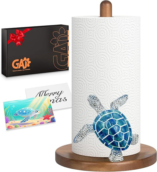 Beach House Decor, Turtle Coastal Grandma Decor for Home Kitchen & Bathroom, Turtle Gifts for Women, Funny Paper Towel Holder, Kitchen Accessories, Housewarming Gifts, Blue