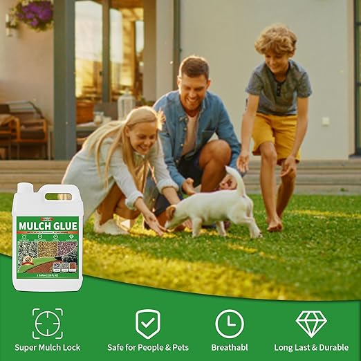 Mulch Glue for Landscaping，32OZ Rock glue，Gravel Stabilizer Non-Toxic Weather-Resistant Safe，Rubber Mulch,Rock,and Pea Gravel Binder Binder Stabilizer for Outdoor Gardens Yards, Patios, and Decorative