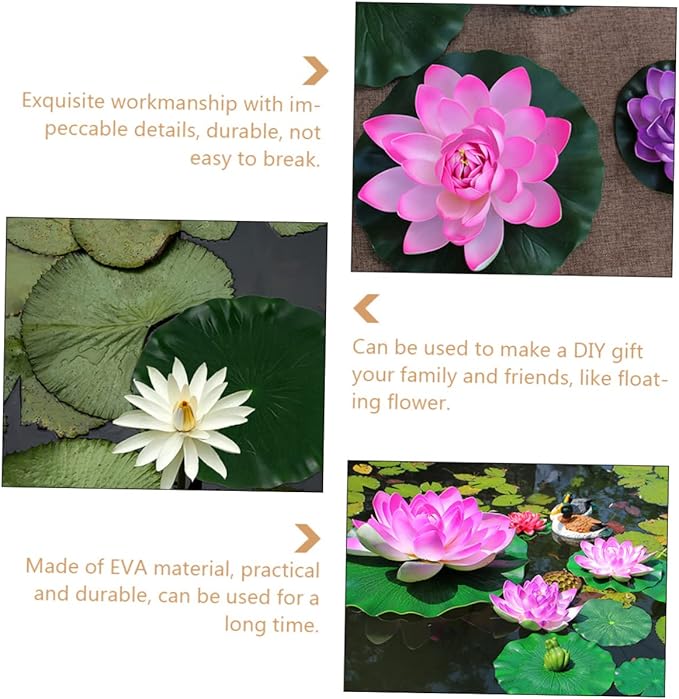 DOITOOL Artificial Lily Pads for Koi Pond: 3 Pcs Artificial Floating Foam Lotus Leaves 11 Inch Realistic Water Lily Pads Ornaments for Patio Fish Pond Pool Aquarium Decor, Green