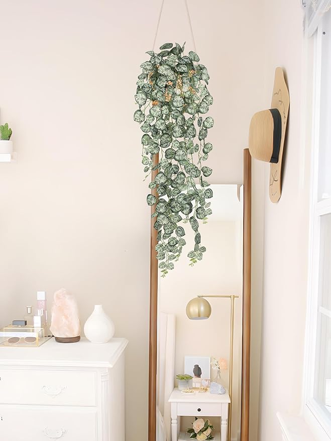 Briful 3 Pack Fake Hanging Plant 39.3" Faux Hanging String of Hearts Plant Faux Trailing Vine with Heart-Shaped Leaves Lush Cascading Artificial Greenery for Home Wall Indoor Outdoor Porch Decor