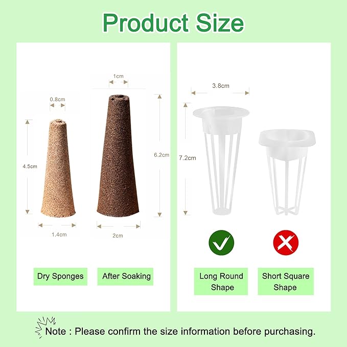 80pcs Grow Sponges Replacement Seed Pods Compatible with AeroGarden,iDOO Refill Pods for Hydroponics Growing System Supplies