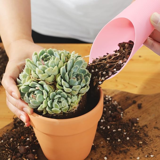 6 Pcs Bonsai Soil Scoops Plastic Garden Shovels Garden Tool, Colorful Mini Potting Scoops for Plant Succulent, Lightweight and Durable Design for Easy Gardening and Transplanting Tasks