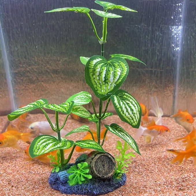 EDGCTYU Aquarium Silk Plants for Betta Fish Tank, Aquarium Plant Aquatic Water Grass Foreground Decor，Fish Tank Decorations(4PCS Green Grasses)