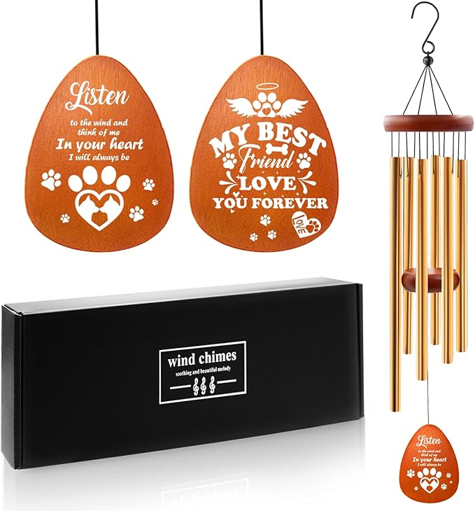Dog Memorial Gifts for Loss of Dog, 25" Pet Memorial Gifts for Loss of Dogs Wind Chimes, Bereavement Gift for Cherished, Pet Remembrance Gift in Memory of Dogs