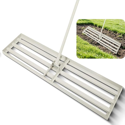 48"x12" Lawn Leveling Rake Heavy-Duty Galvanized Steel Lawn Leveler with an Adjustable 78'' Extra Long Handle Lawn Leveling Tool for Yard,Backyard,Garden,Golf,Farm,Pasture 6.5FT