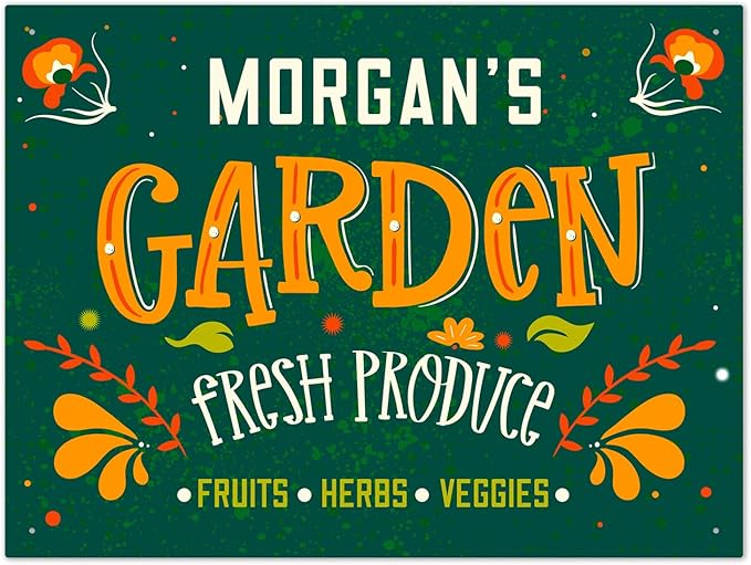 Custom Garden Signs, Personalized Sign for Garden, Ideal for Mom, Mother Or Christmas Gift Sign, 18x24 Inches, Rust Free .063 Aluminum, Fade Resistant, Made in USA by Sigo Signs