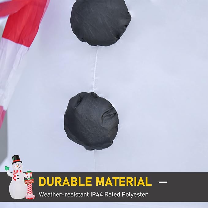 HOMCOM 8ft Christmas Inflatables Outdoor Decorations Snowman with North Pole Sign, Blow-Up Yard Christmas Decor with LED Rotating Colorful Lights Display