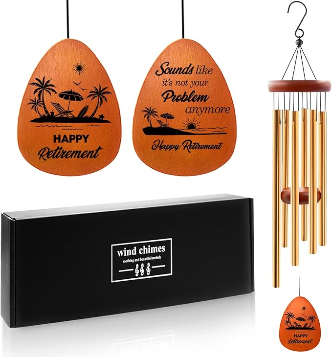 Retirement Gifts for Women Men 2025, Retirement Wind Chimes Gift for Christmas Thanksgiving, Farewell Gifts for Coworkers, Going Away Gift for Coworkers Boss Colleague Teacher, 25"