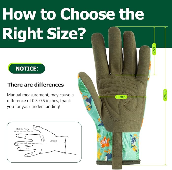 Garden Gloves for Women, Leather Garden Glove for Women Thorn Proof No Stab for Gardening, Weeding, Working, Digging, Planting, Pruning