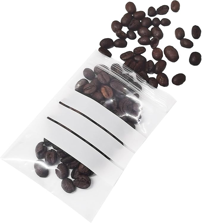 PABCK Clear Seed Envelopes Resealable Seeds Packets Small Plastic Bags for Spice Jewelry Parts Packaging with White Writable Block Coins Envelope Garden Organizer (100, 5.51x7.87 inch (14x20cm))
