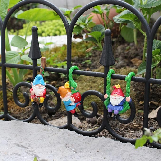 3 PCS Gnome Hanging Statues, Climbing Gnomes Tree Faces Decor Outdoor for Yard, Gnomes Statue, Outdoor Fairy Garden Resin Crafts, Flower Pot Landscape Dwarf, Micro Landscape Pendant Ornaments