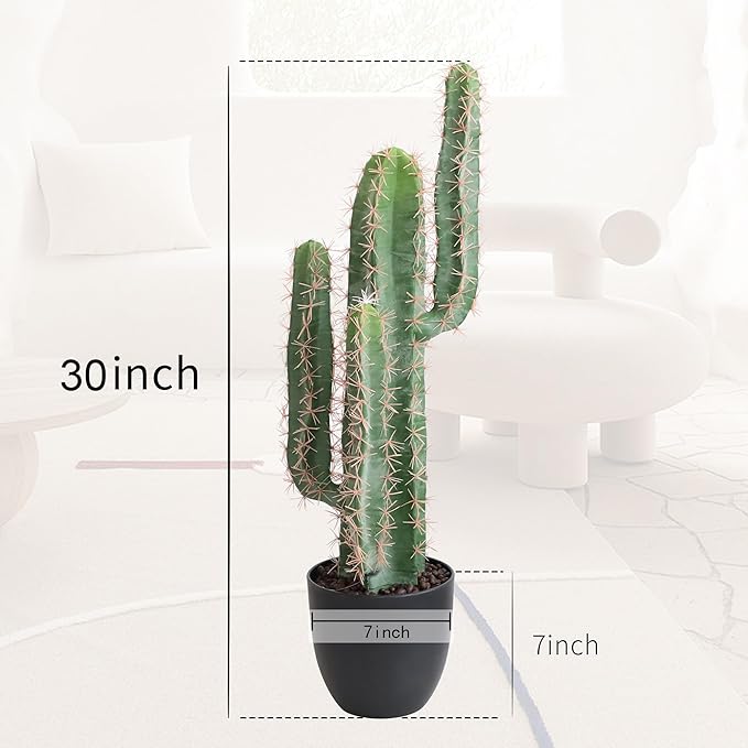 momoplant Artificial Cactus Fake Plant 30 Inch Tall Faux Cacti Plants for Home Garden Office Store Decoration