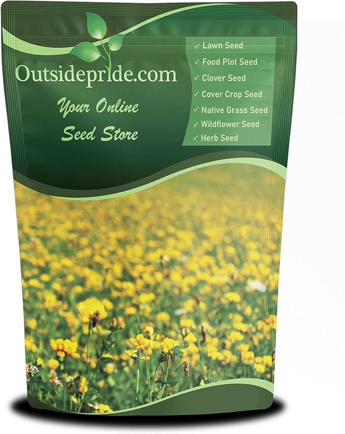 Outsidepride Perennial Birdsfoot Trefoil Seed - 1 lb Nitrocoated, Inoculated, Winter Hardy, High Protein Forage Legume Seeds for Pasture, Hay, Silage Production & Livestock Grazing