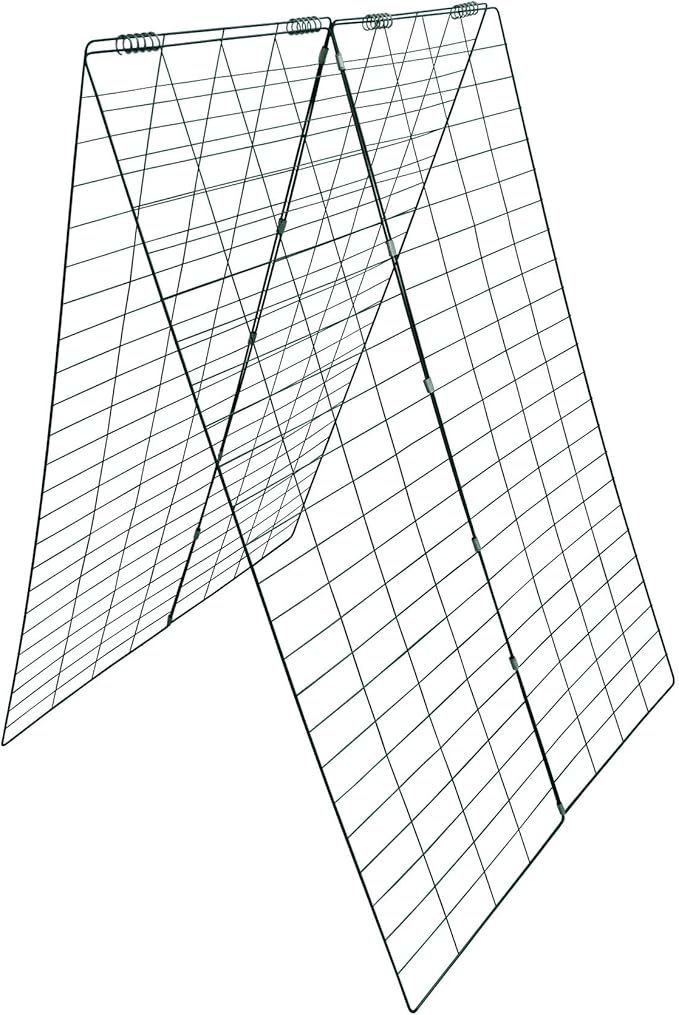 Garden Cucumber Trellis A-Frame Folding Plant Trellis 48 Inch by 34 Inch for Climbing Vegetables Flowers Green 1 Pack with Clips,Cable Ties and Ground Stakes