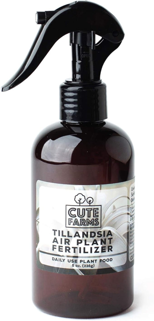 Cute Farms Tillandsia Air Plant Fertilizer | Gentle Daily Use Formula Plant Food | Formulated Nutrients for Air Plants (8 oz. Spray Bottle)