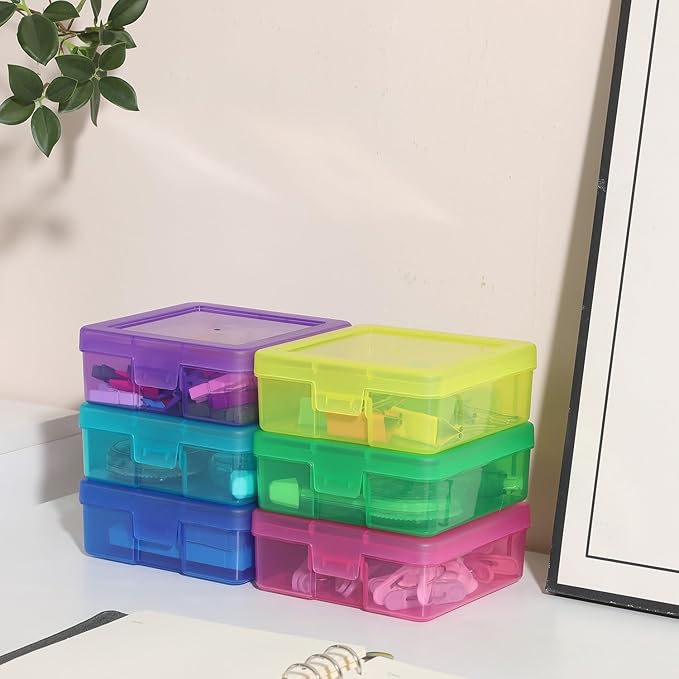 novelinks 18 Pack Small Plastic Storage Containers Color Arts & Crafts Storage Boxes & Organizers Stackable Small Containers With Lids For Organizin (Set 2)