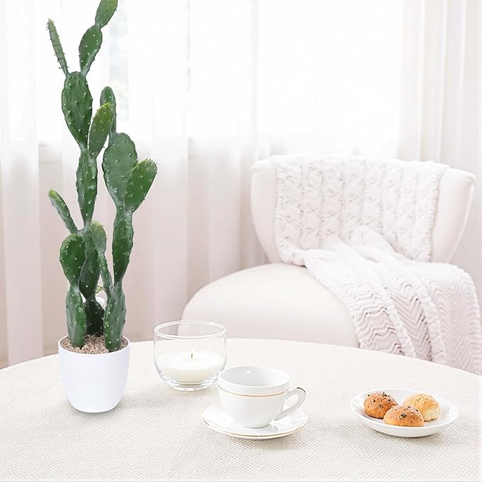 31Inch Artificial Cactus Faux Cacti Fake Cactus Saguaro Potted Plants for Indoor Outdoor Home Offices Store Decoration