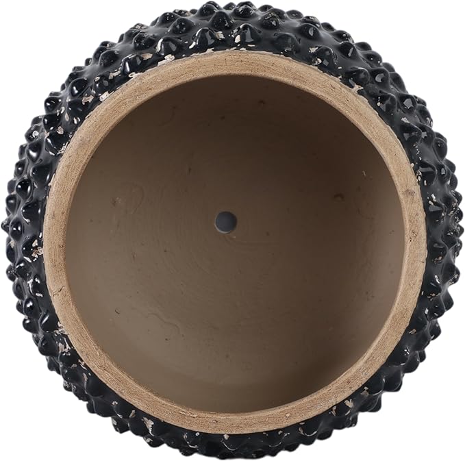 Flower Pots and Planters for Home Decor – Textured Pot for Indoor and Outdoor Display – Unique Design That Enhances House, Garden, and Patio Decor – Bring Style to Every Space – 7" Black & Brown