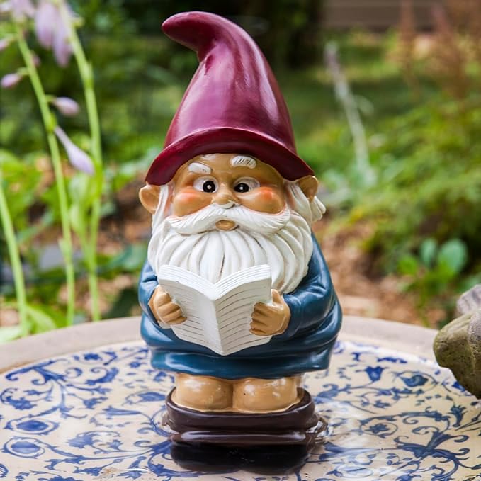 BigMouth Inc. Funny Garden Gnome on a Throne, Durable Ceramic Statue Decoration, Weather-Proof Outdoor Gnomes for Yard Lawn Garden Decor, Housewarming Gag Gift - 9.5" Tall
