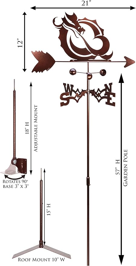 SWEN Products Minnesota State Moorhead Dragons Weathervane (Garden Stake Included)