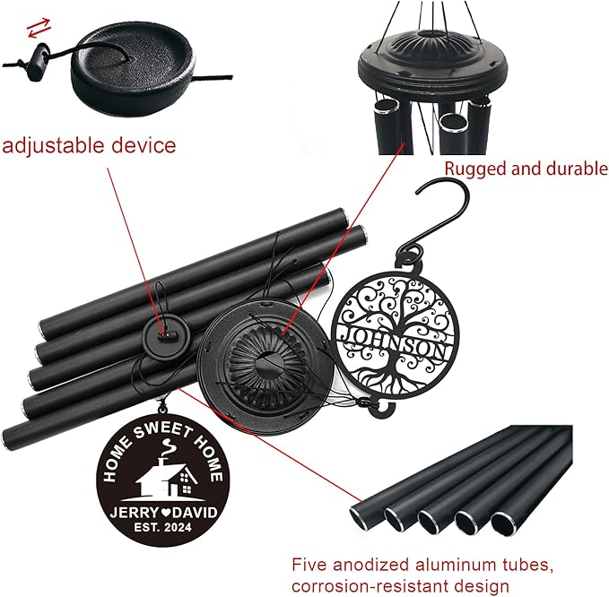 37'' House Warming Gifts New Home Wind Chimes,Housewarming Gifts Ideas for Women, Men, Couple, New Homeowner,Outdoor Decor for Patio,Garden,Yard