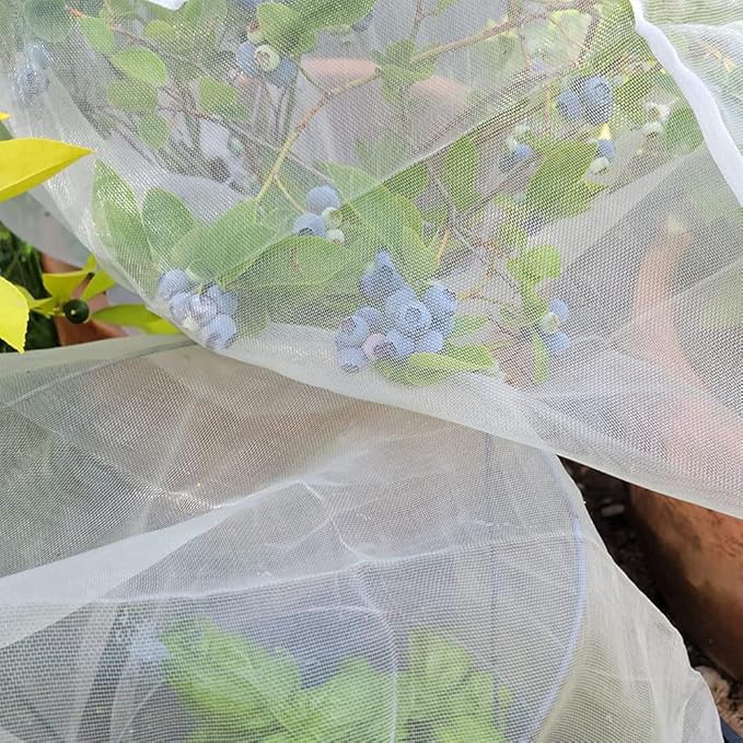 Fruit Tree Protection Bags 2.5x3.5 FT in 4 Pack | Multiple Size Garden Netting for Fruit & Vegetable Protection | White Plant Net Cover for Blueberry & Tomato | Bird & Insect Mesh Fabric Protector