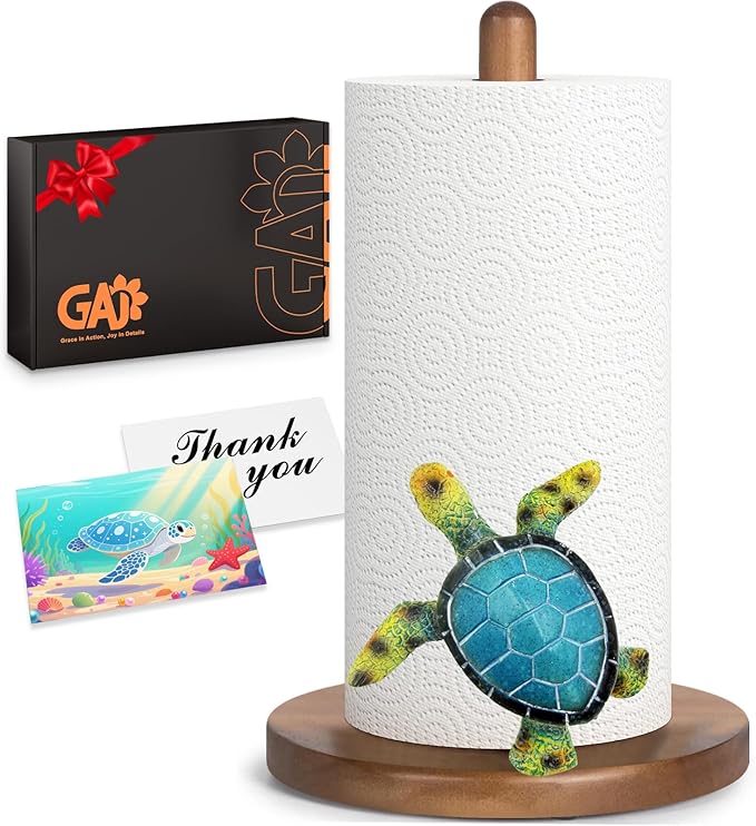 Beach House Decor, Turtle Coastal Grandma Decor for Home Kitchen & Bathroom, Turtle Gifts for Women, Funny Paper Towel Holder, Kitchen Accessories, Housewarming Gifts, Green