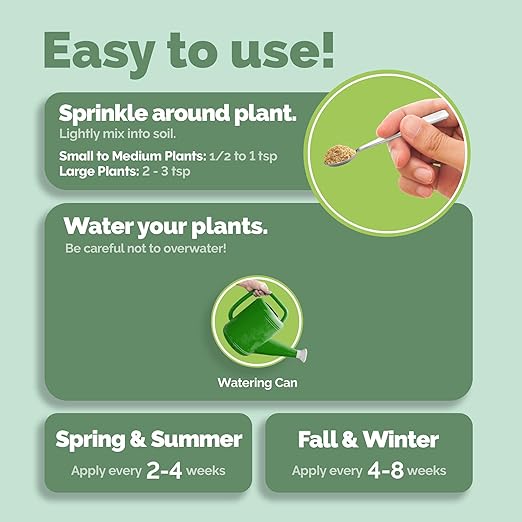 Organic Houseplant Food, Slow Release Dry Granular Fertilizer for House Plants (6 Ounces)