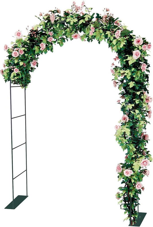 Thickened Metal Garden Arch with Base for Climbing Plants Outdoor, Garden Arbors and Arches, Wedding Arch Frame Archway, Halloween Christmas Party Decoration