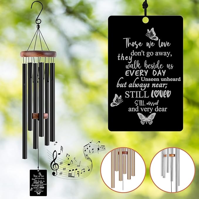 Memorial Wind Chimes Engraved Personalized Wind Chimes for Loss of Loved One,Sympathy Wind Chimes for Outside,Bereavement/Remembrancegifts for Loss of Mother Father