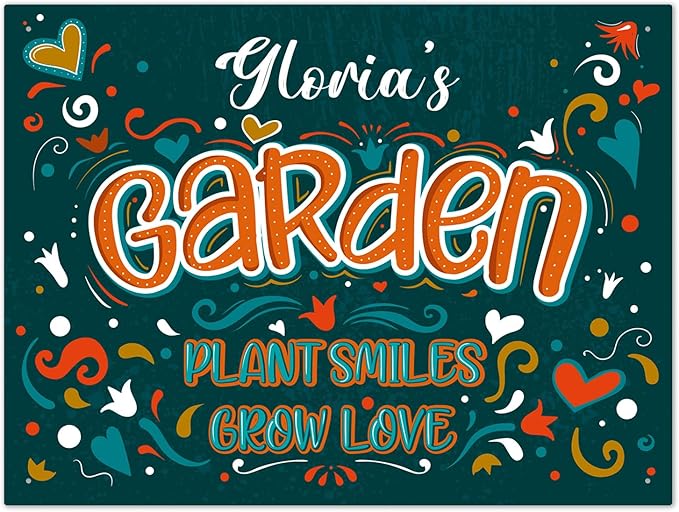 Custom Garden Signs, Personalized Sign For Garden, For Christmas, Mom, Her Or Girlfriend Sign, 18x24 Inches, Rust Free .063 Aluminum, Fade Resistant, Made in USA by Sigo Signs