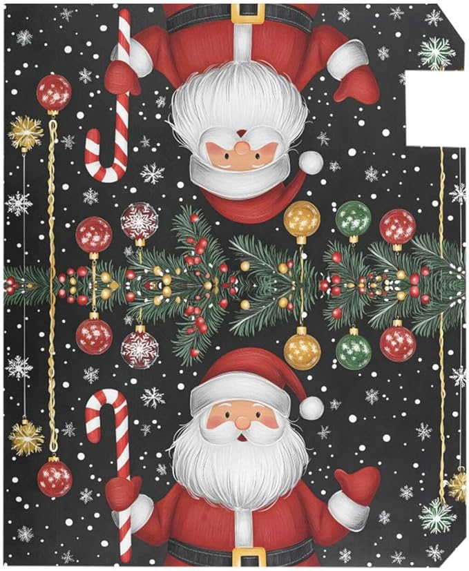 Santa Claus with Christmas Decorations Magnetic Mailbox Cover MailWraps Garden Yard Home Decor for Outside Oversized-25.5" x20.8"