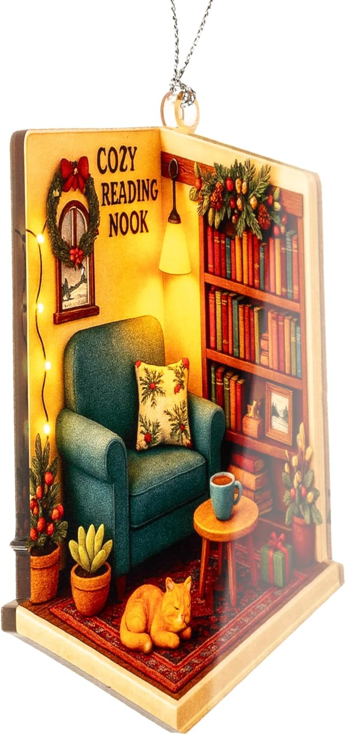 Funny Christmas Book Ornament 2025 - Book Christmas Ornament - Book Lover Gifts for Women - Books Ornaments for Christmas Tree - Bookish Gifts - Christmas Ornaments 2025 for Gift, Decor, Exchange