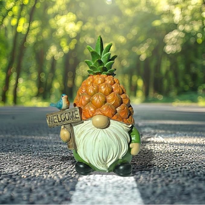 Pineapple Gnome Garden Gnomes Outdoor Gnome with Pineapple Decor for Home Yard Garden Patio Lawn Statue Decorations Gifts for Women