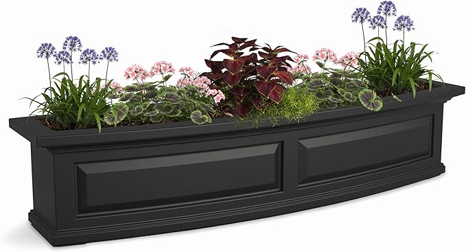 Mayne Nantucket 4-Foot Window Box – Self-Watering, Weather-Resistant Planter for Flowers – Durable Design for Outdoor Use, Perfect for Windows, Railings, or Fences