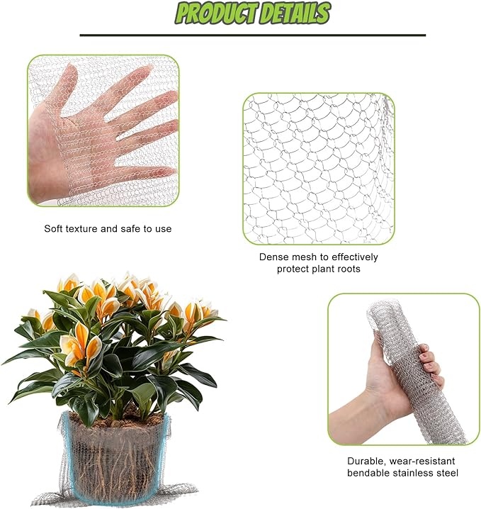 8 Pcs 10 Gallon Root Guard Gopher Proof Stainless Wire Steel Baskets, 10 Gallon Gophers Moles Voles Mesh Baskets Protect Plant Roots Tubers Trees Flowers Crops
