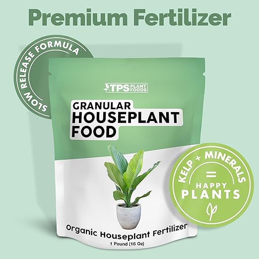 Organic Houseplant Food, Slow Release Dry Granular Fertilizer for House Plants - 1 Pound (16 Oz)