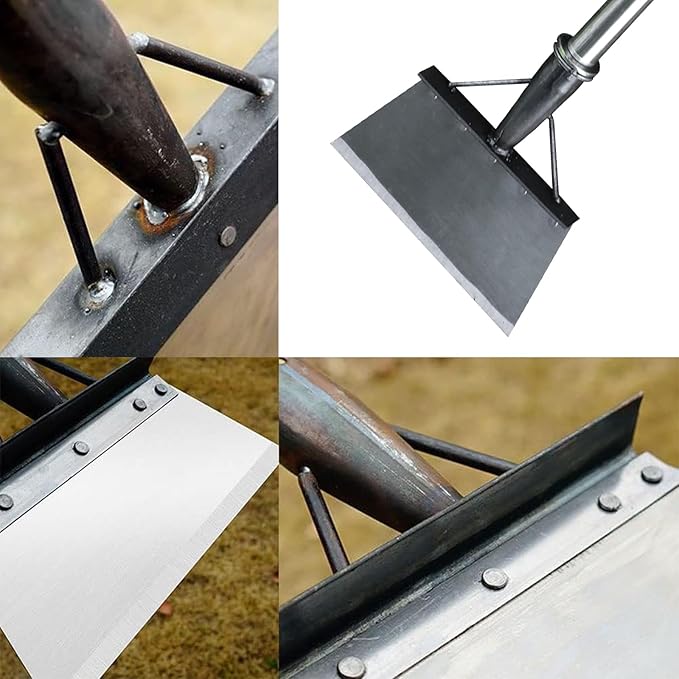 Multifunctional Garden Shovel - 56.4" Stainless Steel Cleaning Shovel for Walkway, Sidewalk Scraping, Weeding, Digging, Snow Removal