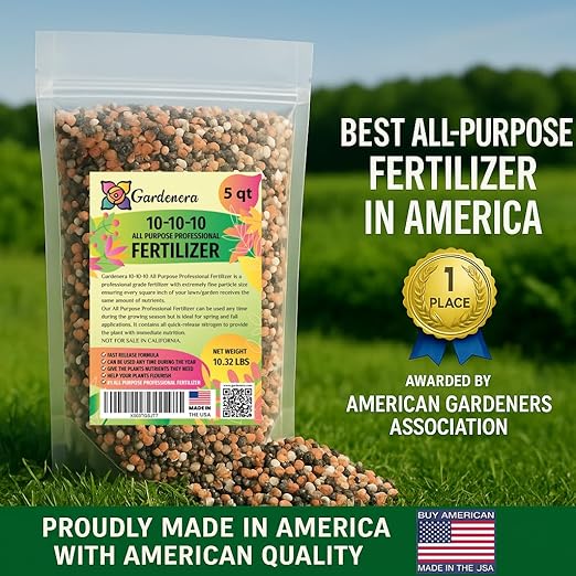 𝐁𝐄𝐒𝐓𝐒𝐄𝐋𝐋𝐄𝐑 10-10-10 Plant Fertilizer Slow Release | 10 10 10 All Purpose Fertilizer for Fruit Trees, Evergreens, Vegetables, Arborvitae, Fig Trees, Shrubs, Pines, Oaks, Flowers [4 Quarts]