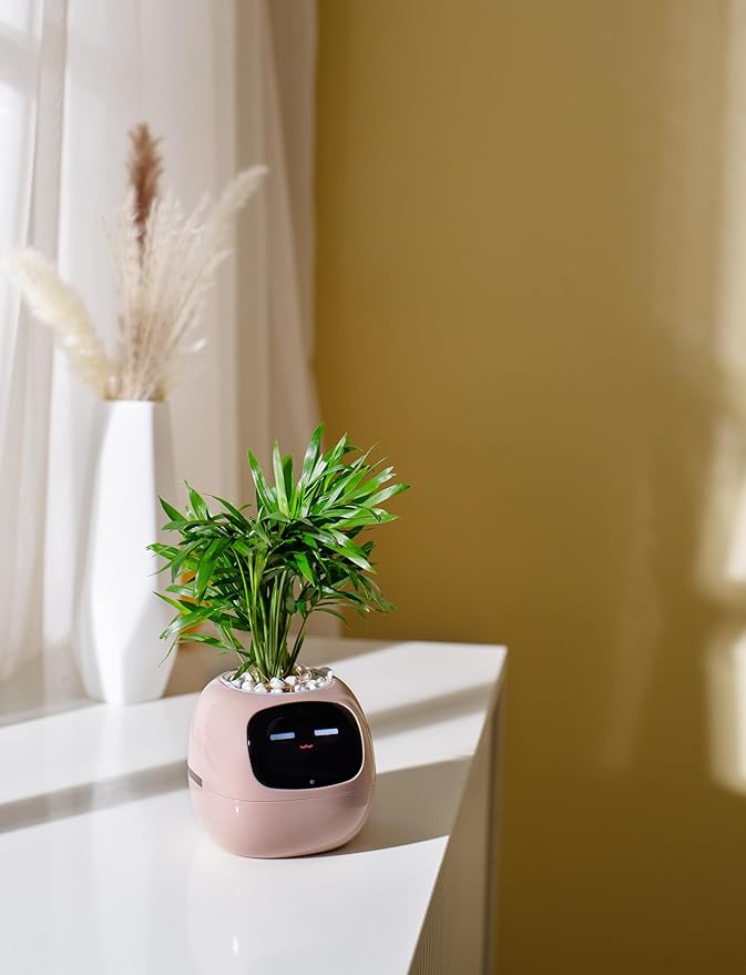 Plantagotchi AI Smart Plant Pot – Expressive Gesture-Controlled Planter with Light, Moisture & Temperature Sensors, App Care Guidance – Desk/Office Gift