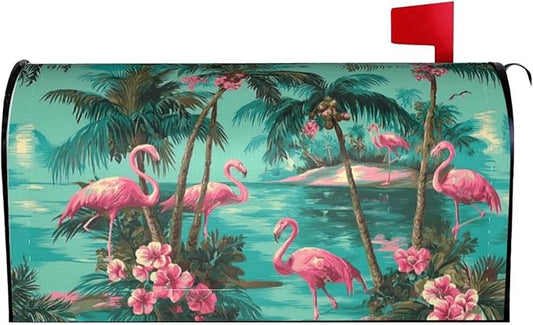Flamingo Mailbox Covers Magnetic Letterbox Covers 21x18 Inch for Garden Outdoor Decoration