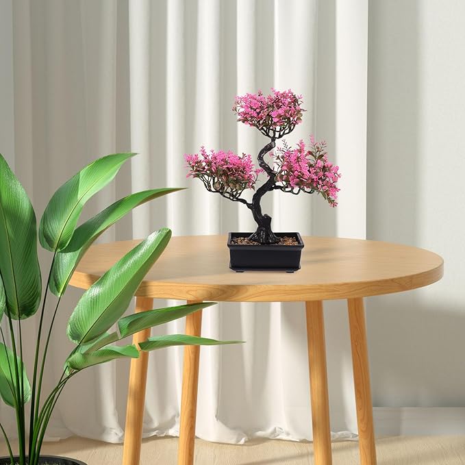 Cabilock Artificial Bonsai Tree Realistic Plastic Bonsai Plant Small Faux Tree for Indoor Home Decor Office Desk Windowsill Display