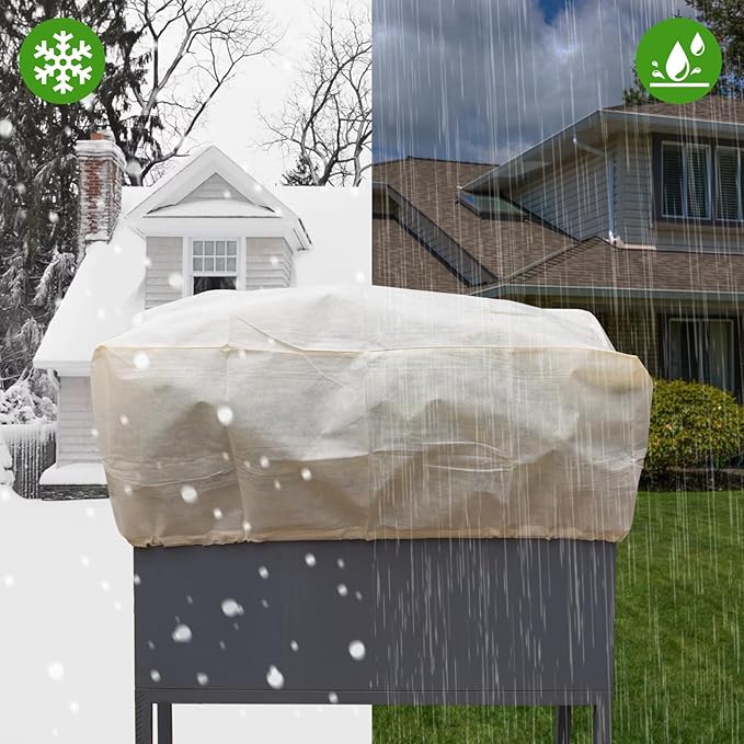 Plant Cover Freeze Protection, Winter Plant Covers, Plant Frost Cover, Tree Plant Freeze Protection Covers, Planter Plant Winter Frost Blanket with Zip Drawstring,2 Pack (39.3x17.7x15.7INCH)