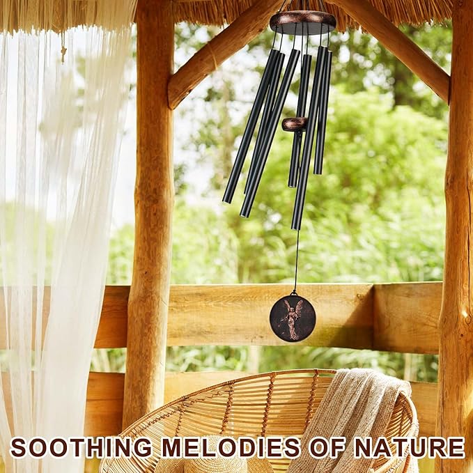 Wind Chimes for Outside, Vintage Angel Deep Tone Wind Chime Outdoor Clearance, Memorial/Festivals/Birthday Gift for Mom Dad Women Grandma, Home Garden Patio Decor (32" Angel)