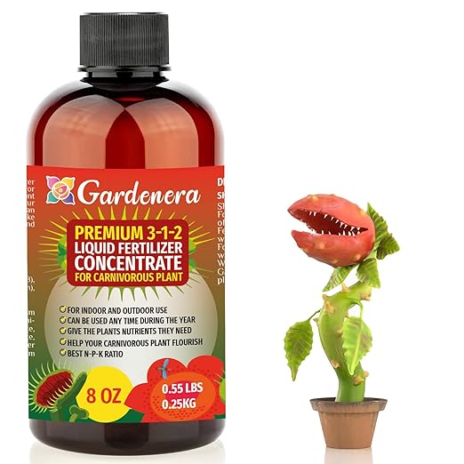 Premium Liquid Carnivorous Plant Fertilizer - 3-1-2 Concentrate for Indoor Plants and Flowers by Gardenera | Organic Plant Food for Carnivorous Plants - 8oz