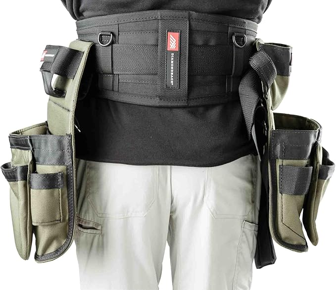 Diamondback 6" Padded Tool Belt - Men & Women - Framer, Carpenter, Ironworker - Black